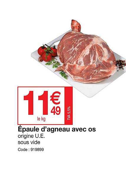 épaule d'agneau avec os