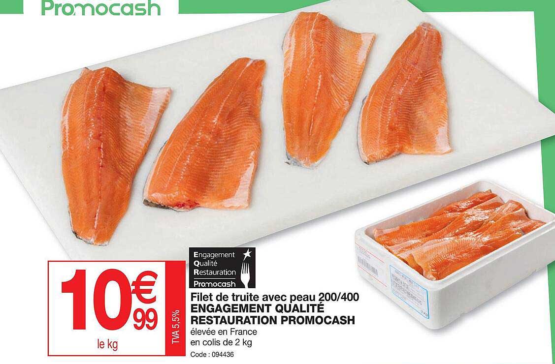 filet de truite avec peau 200-400 engagement qualité restauration promocash