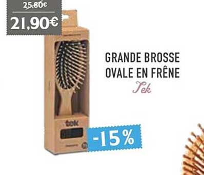 grande brosse ovale en frêne tek