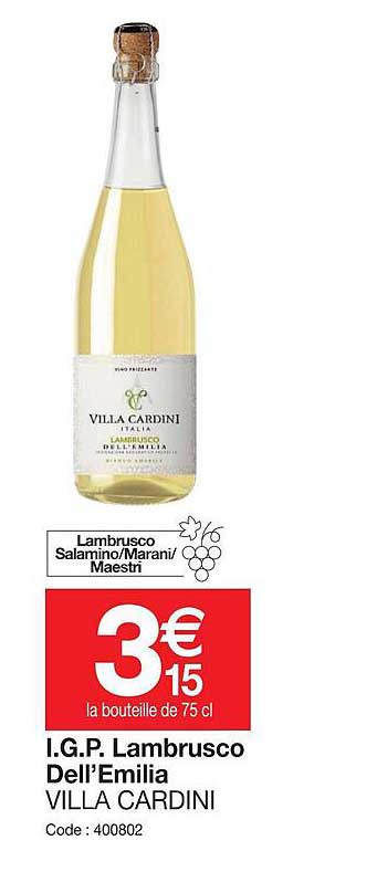 i.g.p lambrusco deli'emilia villa cardini