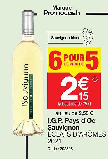 i.g.p pays d'oc sauvignon éclats d'arômes 2021