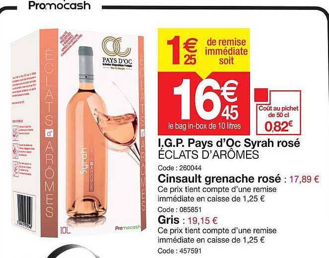 i.g.p pays d'oc syrah rosé éclats d'arômes