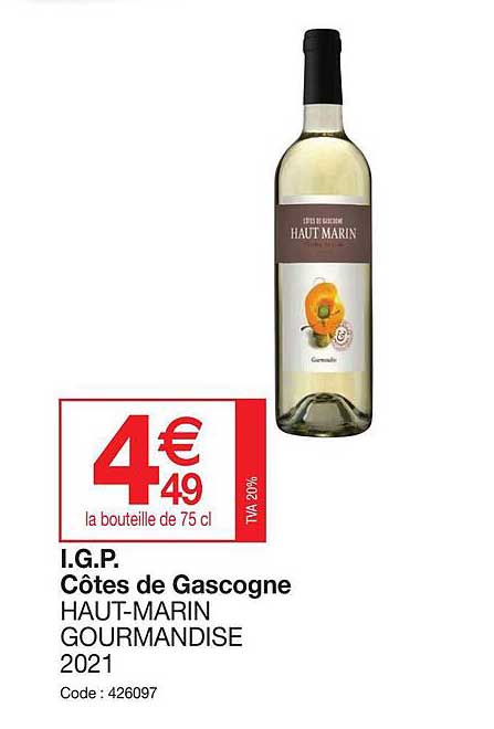 i.g.p. côtes de gascogne haut-marin gourmandise 2021