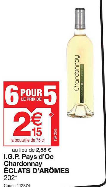 i.g.p. pays d'oc chardonnay éclats d'arômes 2021