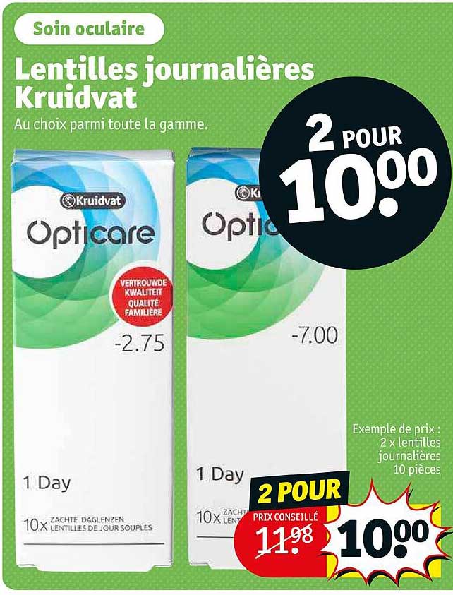 lentilles journalières kruidvat