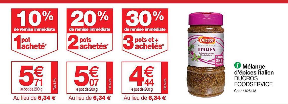 mélange d'épices italien ducros foodservice