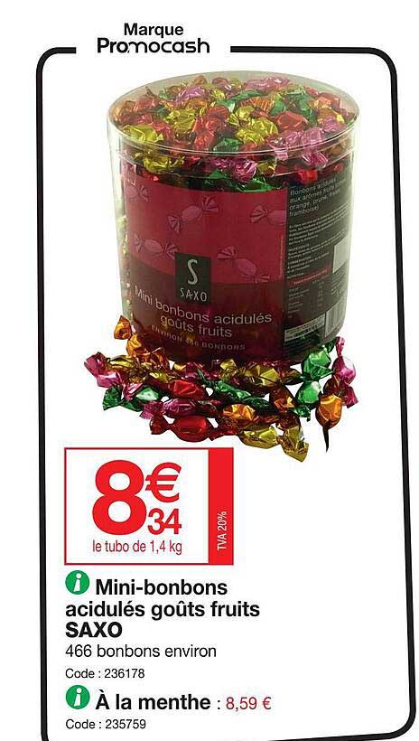 mini-bonbons acidulés goûts fruits saxo