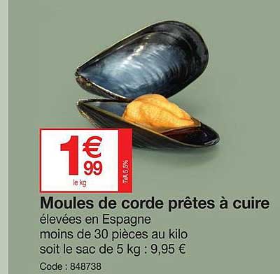 moules de corde prêtes à cuire