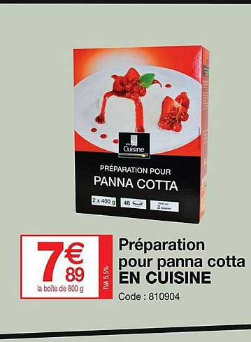 préparation pour panna cotta en cuisine
