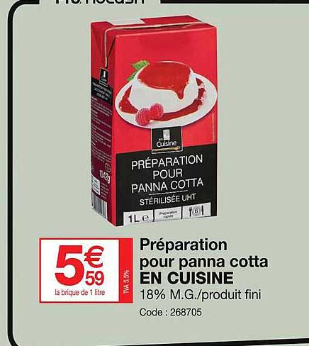 Préparation Pour Panna Cotta En Cuisine