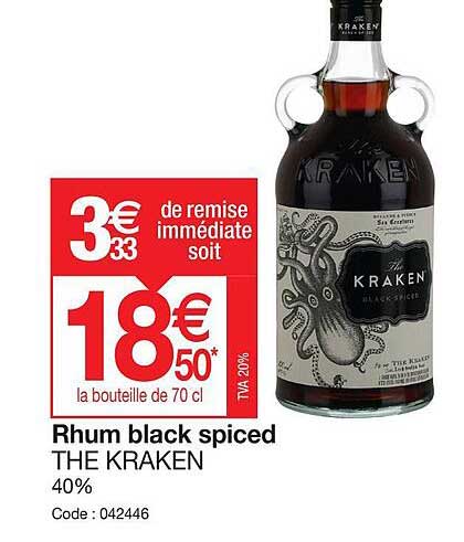 rhum black spiced the kraken