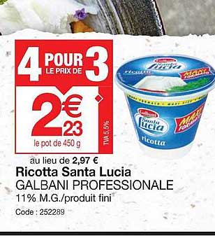 ricotta santa lucia galbani professionale