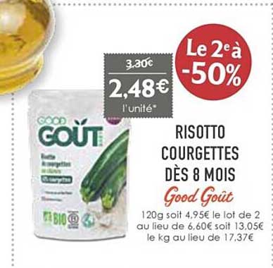 Risotto Courgettes Dès 8 Mois Good Goût