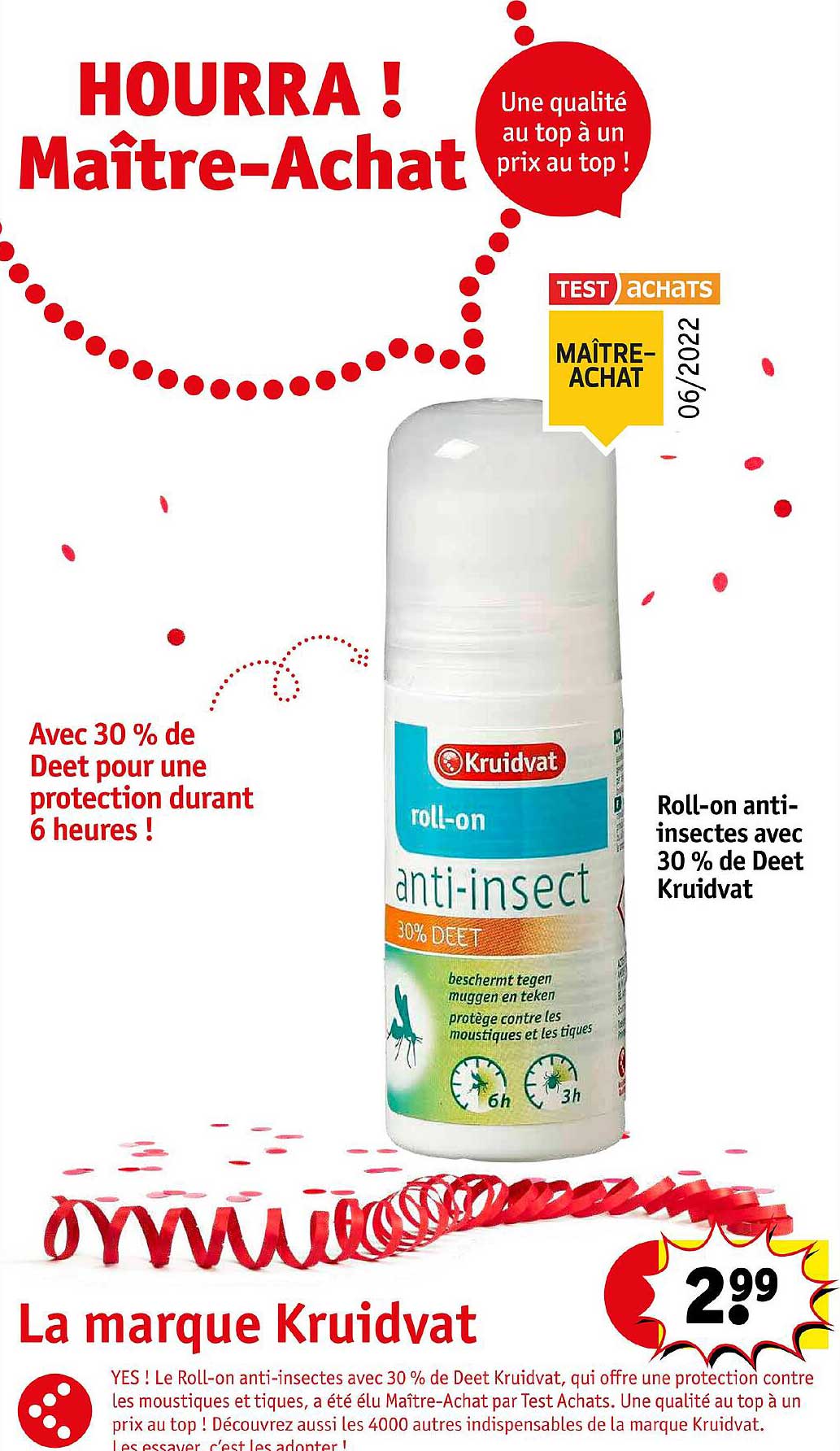 roo-on anti-insectes avec 30% de deet kruidvat