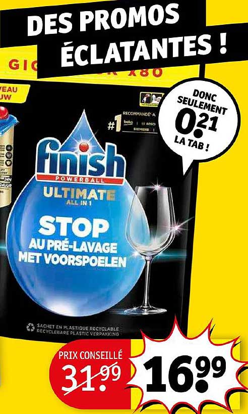 stop au pré-lavege met voorspoelen finish powerball