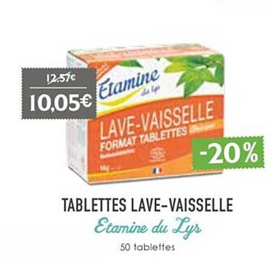 tablettes laveu-vaisselle etamine du lys