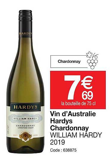 vin d'australie hardys chardonnay william hardy