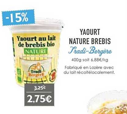 Yaourt Nature Brebis Tradi-bergère