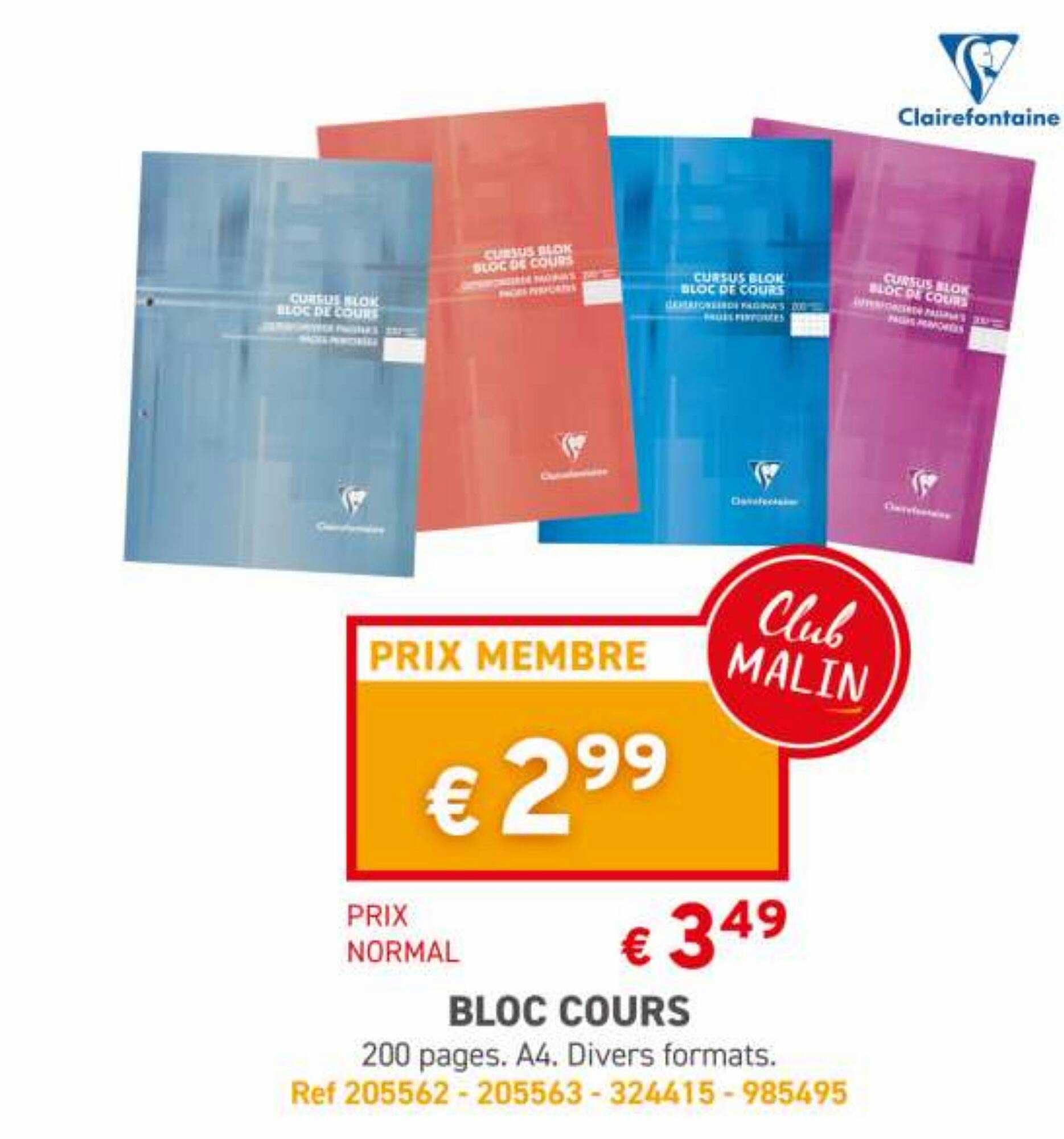 bloc cours clairefontaine