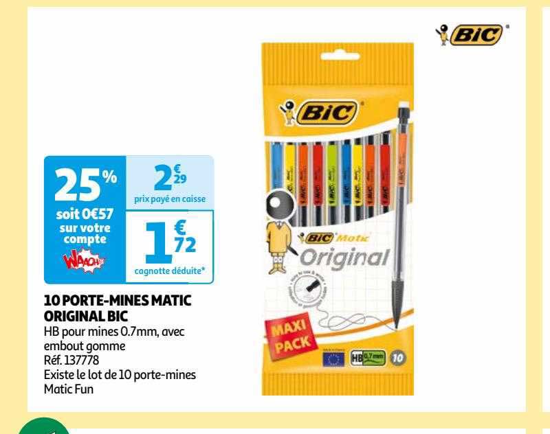 10 porte-mines matic original bic