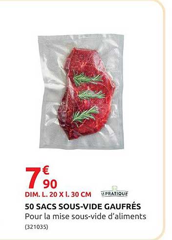 50 sacs sous-vide gaufrés le pratique