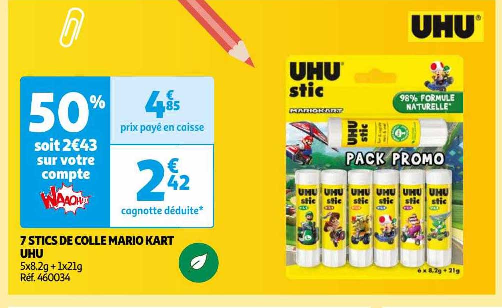 7 stics de colle mario kart uhu