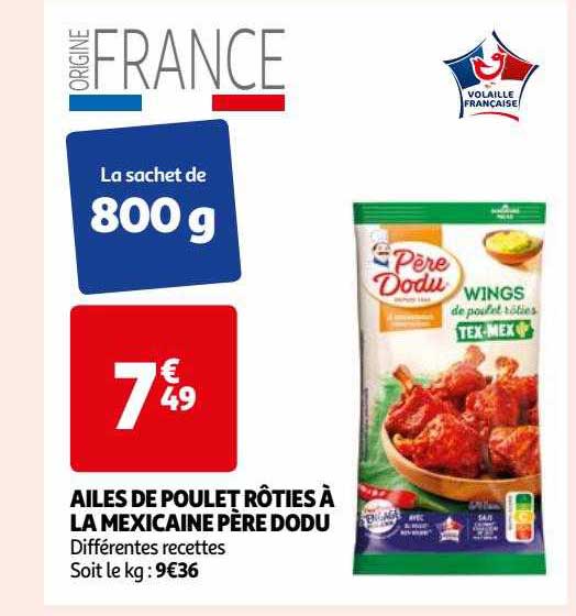 ailes de poulet rôties à la mexicaine père dodu