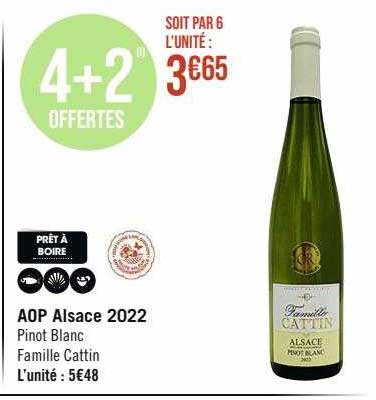 aop alsace 2022 pinot blanc famille cattin