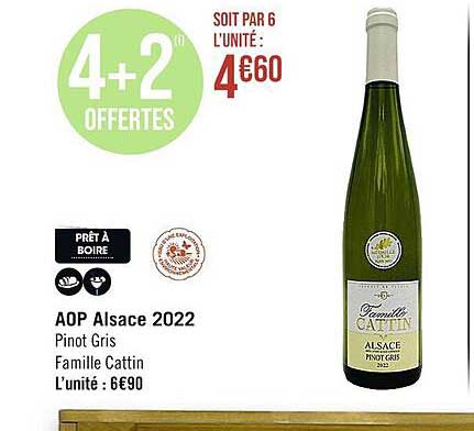 aop alsace 2022 pinot gris famille cattin