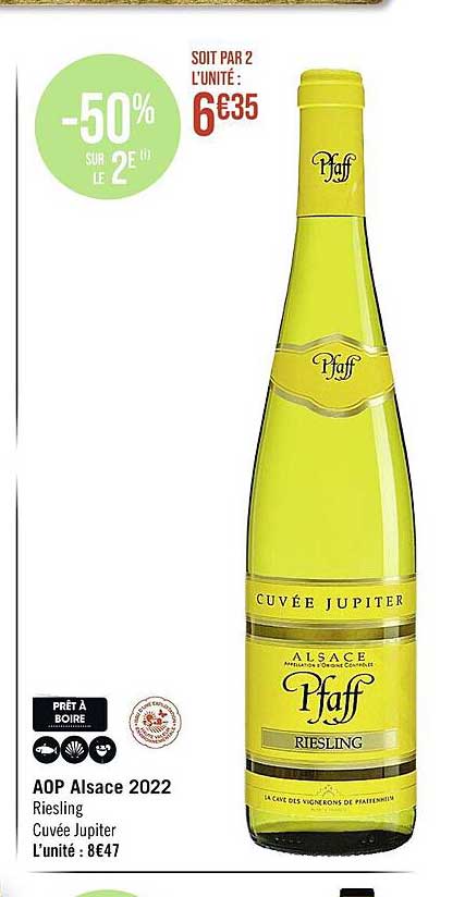 aop alsace 2022 riesling cuvée jupiter
