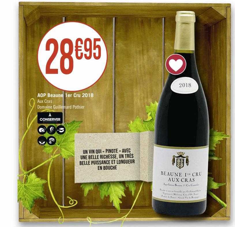 aop beaune 1er cru 2018 aux cras domaine guillemard pothier