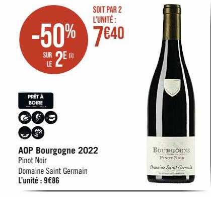 aop bourgogne 2022 pinot noir domaine saint germain