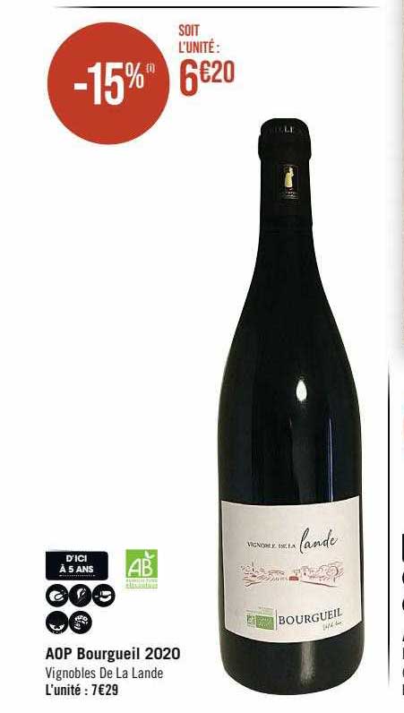 aop bourgueil 2020 vignobles de la lande
