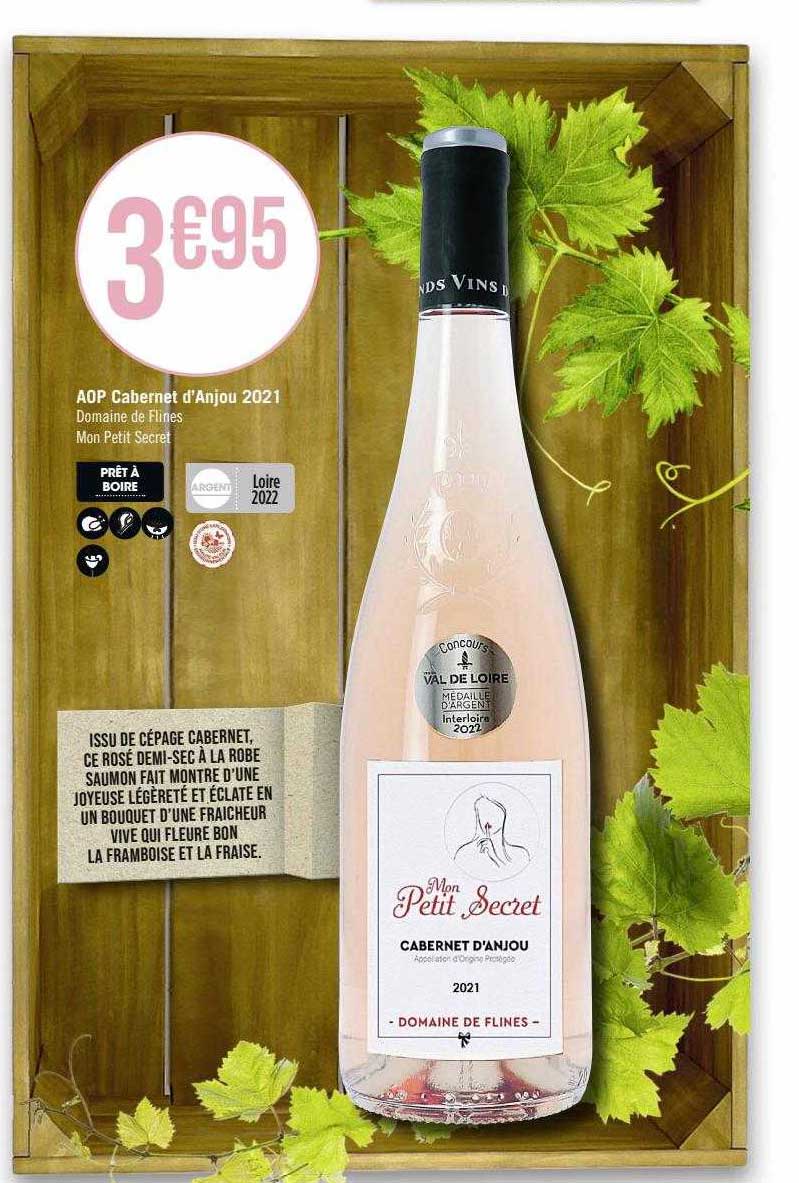 aop cabernet d'anjou 2021 domaine des flines mon petit secret