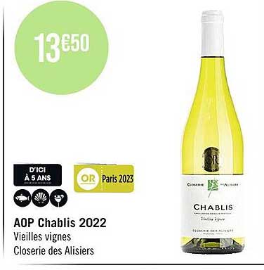 aop chablis 2022 vieilles vignes closerie des alisiers