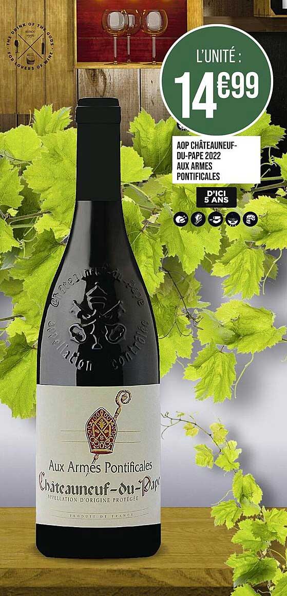 aop châteauneuf-du-pape 2022 aux armes pontificales