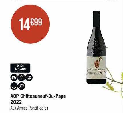 aop châteauneuf-Du-Pape 2022 aux armes pontificales