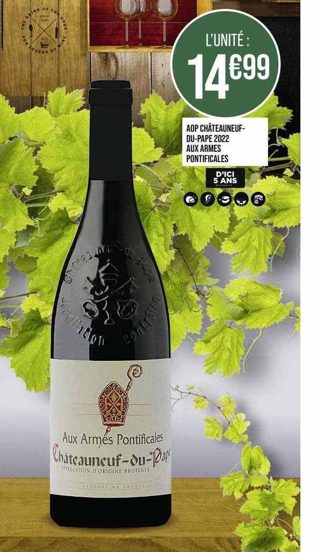 aop châteauneuf-du-pape 2022 aux armes pontificales