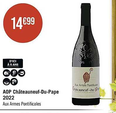 aop châteauneuf-Du-Pape 2022 aux armes pontificales