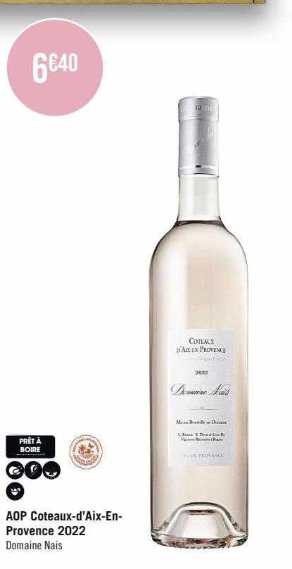 aop côteaux-d'aix-en-provence 2022 domaine naïs