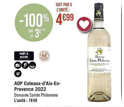 aop coteaux-d'Aix-En-Provence 2022 domaine sainte philomène