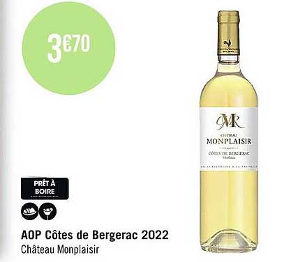 Aop Côtes De Bergerac 2022 Château Monplaisir