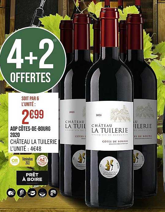 aop côtes-de-bourg 2020 château la tuilerie