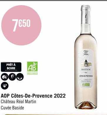 aop côtes-de-Provence 2022 château réal martini cuvée baside