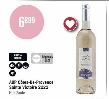 aop côtes-De-Provence sainte victoire 2022 font sante