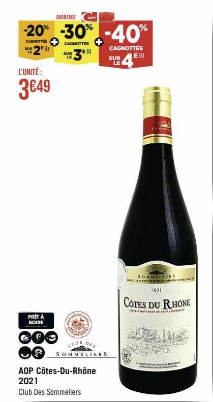 aop côtes-Du-Rhône 2021 club des sommeliers