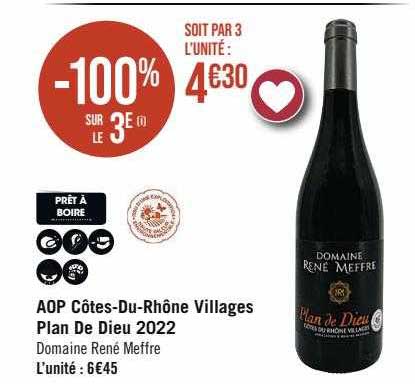 aop côtes-Du-Rhône villages plan de dieu 2022 domaine rené meffre