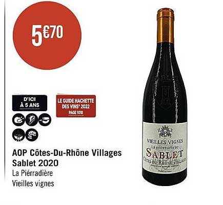 aop côtes-Du-Rhône villages sablet 2020 la piérradière vieilles vignes