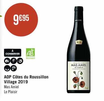 aop côtes du roussillon village 2019 mas amiel le plaisir