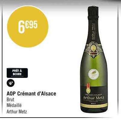 aop crémant d'alsace brut médaillé arthur metz
